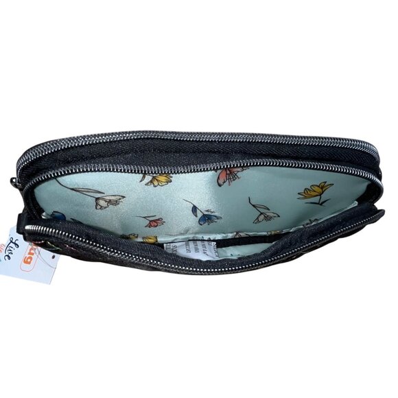 Lug Quilted Black Colorful Stitching & Adjustable Strap Coupe XL Crossbody Bag - Picture 10 of 13